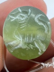 Beautiful Old Natural Jasper Stone Uniqe Roman Greek Intaglio Stamped Bead