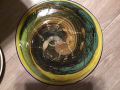 Hand Blown Glass Platter Vintage Unbranded