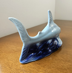 Vintage Large Blue Shark Figurine Sculpture Ocean Life From Brazil 9 Inches Long