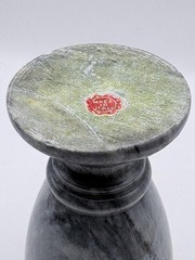 40-50s Alabaster-Marble Hand Crafted Vase Decor – Gray, Black, White – Italy