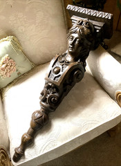 RARE Retro Burwood Products Brown Molded Plastic Caryatid Corbel Woman Bust