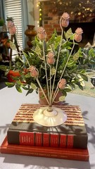Vintage Rosebud Metal Photo Holder Cottage Core Shabby Chic