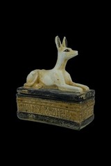 A RARE EGYPTIAN ANTIQUITIES OF AUTHENTIC PHARAONIC STATUE EGYPTIAN GOD ANUBIS BC