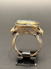 Ancient Roman Intaglio Ring Bronze Engraved Intaglio Ancient Green Jade Ring
