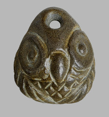 300 BC Ancient Roman Greek Carved Engraved Gemstone Pendant Medallion Amulet Owl
