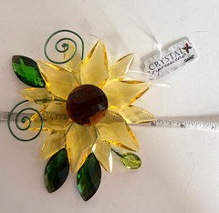 Ganz Crystal Expressions Acrylic Sunflower w/Leaves Suncatcher 5-6″