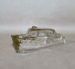 Boat Hollow Candy Holder Clear Glass ~ 4 3/4” Long 1940’s