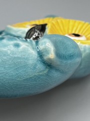 Blue Ceramic Owl Decorative Dish Plate Trinket Spoon Rest