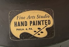 TOLEWARE Wall Pocket Reticulated Edge Fine Art Studio Philly PA Hand Painted Vtg