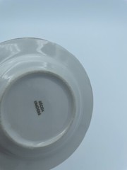 Limoges France Trinket Ashtray White with Gold Floral Design- Arc De Triomphe