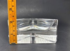 Vtg ATLANTIS Portugal Full Lead Crystal Triangle Trinket /Candy Dish MCM Style
