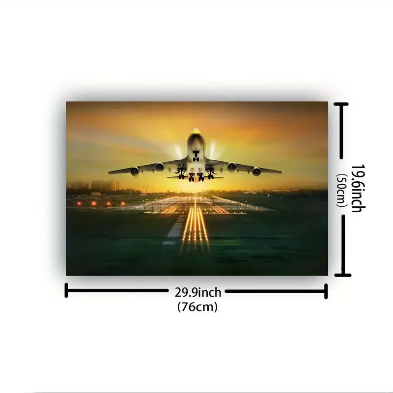 1 piece of wood-framed wall art (Airplane Artwork Aircraft Flying MCP289152