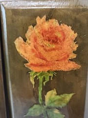 2x Floral Roses Handmade Wooden Lacquer Wall Art Plaques Wall Decor 70s 80s Vtg