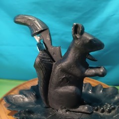 Vintage Aluminum Cast Squirrel Collectible Nut Cracker Black