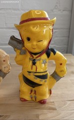 Aladdin Lil’ Cowboy Little Western Boy Yellow Plastic Milk Pitcher