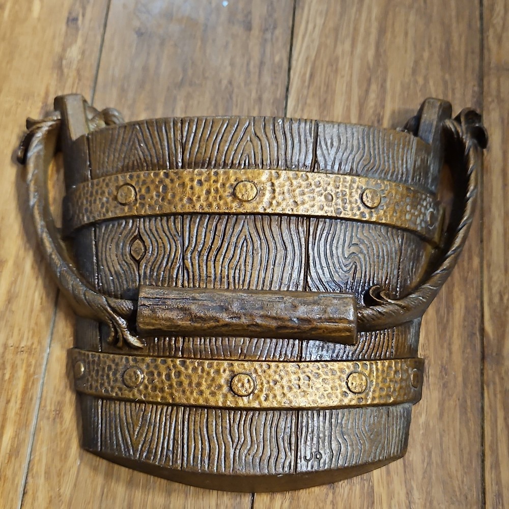 Sexton Decorative Metal Wall Hanging Bucket Americana Brown Gold