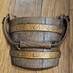 Sexton Decorative Metal Wall Hanging Bucket Americana Brown Gold