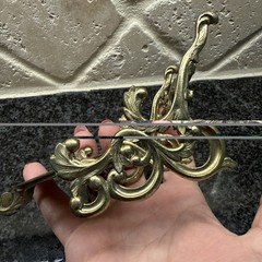 Vintage Ornate Japan Brass Tea Cup, Spoon & Saucer Holder Easel Display Stand