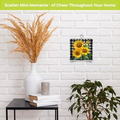 Briarwood Lane Summer Checkered Sunflowers Metal Mini Moment 6×6