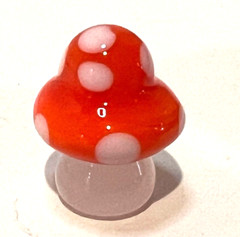 Ganz TINY Mini Glass “Lucky Little MUSHROOM” Figurine ORANGE for Adventures 5/8″