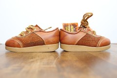 Vintage Genuine Leather Baby Shoes – Made in USA – NWT – Nursery Decor / Props