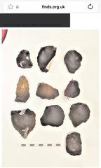 “Rare” lower Paleolithic set of 10 large flakes see description