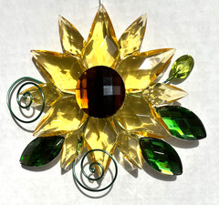 Ganz Crystal Expressions Acrylic Sunflower w/Leaves Suncatcher 5-6″
