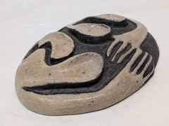 Vintage Sedona Pottery Relief Carving Positive Negative Locked Hands Wall Decor