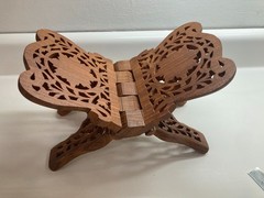 Vintage Ornate Carved Wood Folding Cookbook Holder Bible Book Display Stand