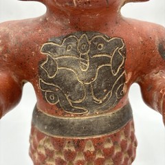 Large Pre-Columbian Replica Clay Ceramic Painted Altarpiece Maize Man God