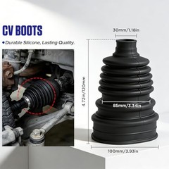 CV Boot Kit, Universal Drive Shaft Joint Boot Set with 2 Clamps，CV Boots