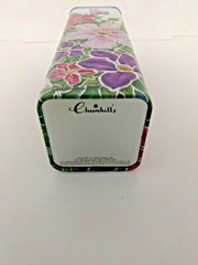 A 9 5/8″ Tall Square Tin with Raised Floral Décor Made in the United Kingdom