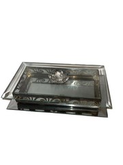 Metal Filigree 😻 Studio ￼ Glass Mirrored Rectangle ￼Vanity Dresser Box Fun