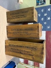 Boyd’s Bear Collection Wooden Crates Box Small Medium, Large See Description !