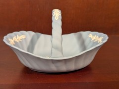 Wedgwood Jasperware Light Blue Thistle Basket 5.75″ x 4.25″ x 3.25″ England