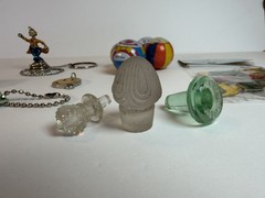 Vintage Junk Drawer Lot Clown Jet Balls Taiwan Keychains Novelty Toys 17 Pc OOAK