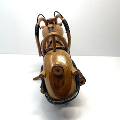Vtg Wooden Handcrafted Motorcycle Harley Davidson Style ? 6 1/2 Inches High