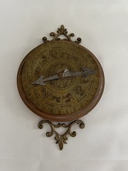 Antique Calendar Astrological Art Horoscope Wall Hanging Decor Broken ***