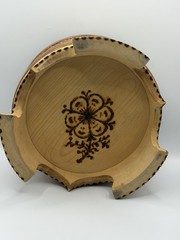 Vintage Norwegian Tine Butter Bowl Hand Carved Wood Rosemaling Morgedal 1980