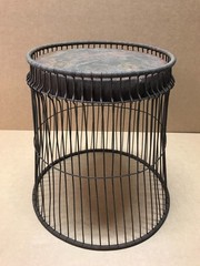 Antique VTG 13″ Tall Thin Metal Wire Massillon NY Waste Basket Can Old 907-26B