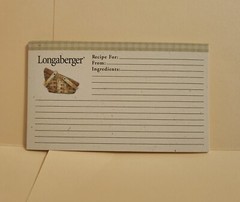 Longaberger 50 Recipe Cards 3×5 / 12 GINGHAM Dividers/Index: A-Z/Food Categories