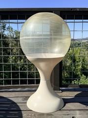 Vintage MCM Dome Terrarium Planter with Retro hour glass Base Atomic Era No Lid