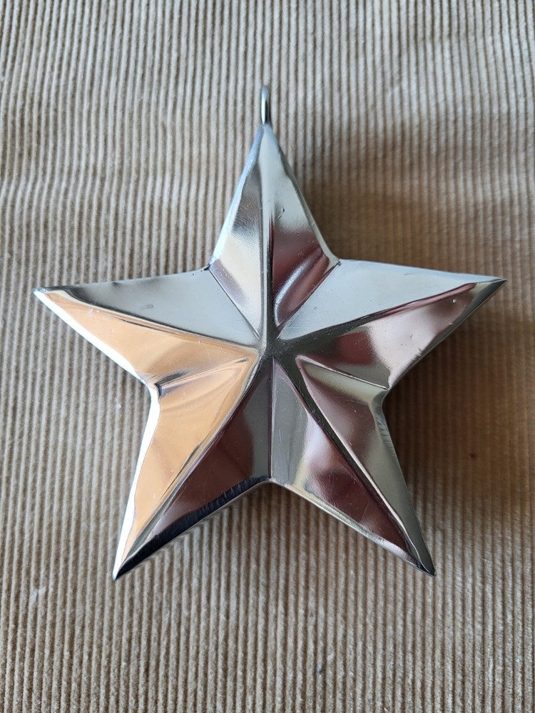 Modernist Metal Star Decor • Handcrafted Heavy Object • German Vintage Design