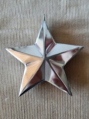 Modernist Metal Star Decor • Handcrafted Heavy Object • German Vintage Design