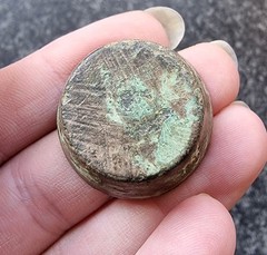 Rare Medieval / Post Medieval Cup Weight Bronze Metal Detecting Find Antique (3)