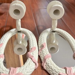 VTG Burwood Home Interiors Faux Wicker w/ Pink Bows Plastic Wall Decor~10 Pieces