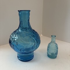 Assorted Vintage Blue And Cobalt Blue Glass Lot Of 8 See Description Below ￼