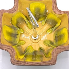 Vtg Sequoia Ware Nut Candy Dish #710 Drip Glaze Gold Tone Handle ***READ***