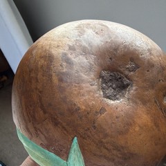 Handcrafted Teal & Copper Medallion Gourd Art Bowl Jane Wilson Class PNW
