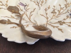 Antique Theodore Haviland HANDPAINTED Sculptural Leaf Plate